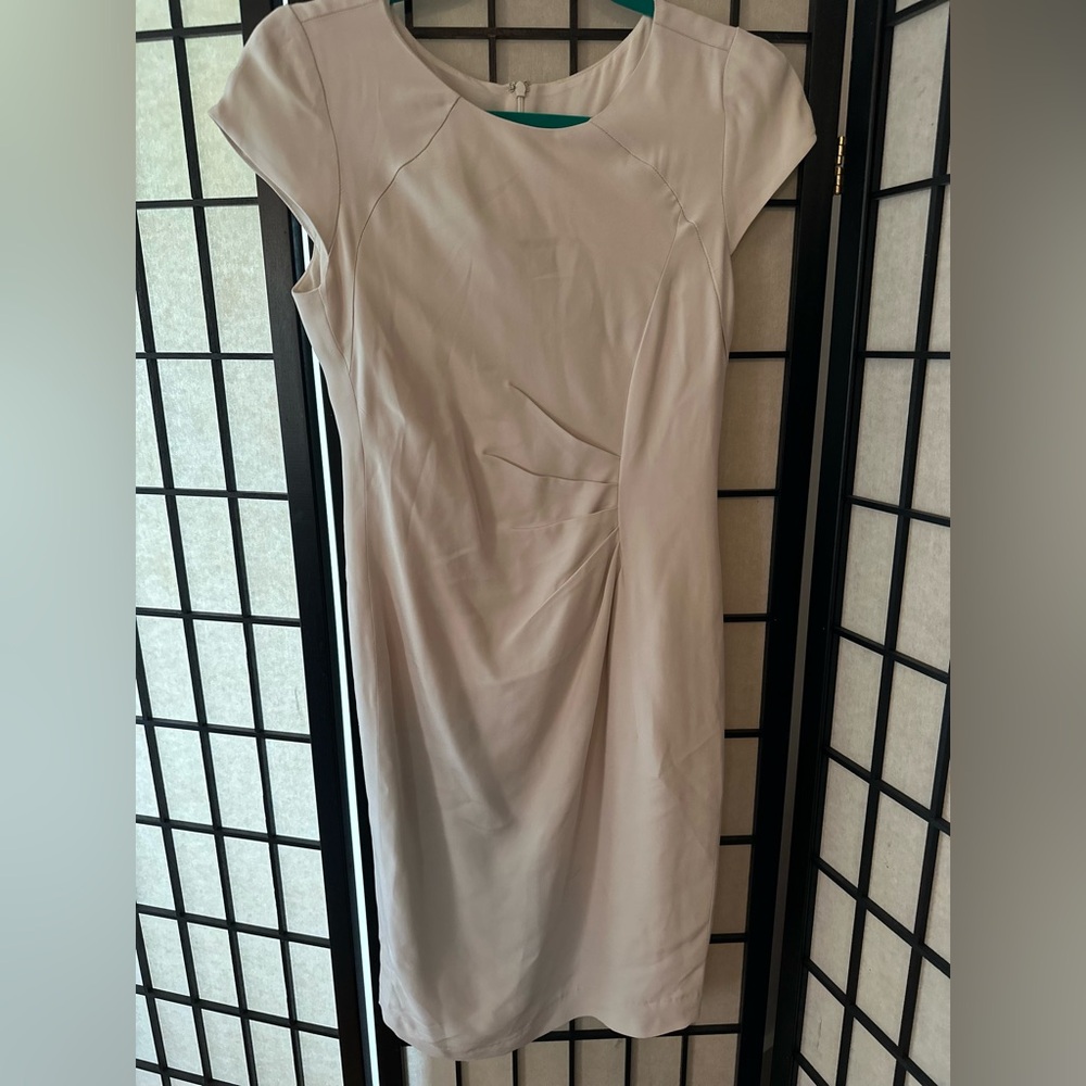 Armani Collezioni Cream Ruched Sheath Dress